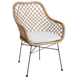 Photo MFA2760C : Natural rattan and metal armchair