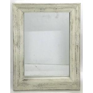 Photo NMI1320V : Miroir en bois blanc vieilli