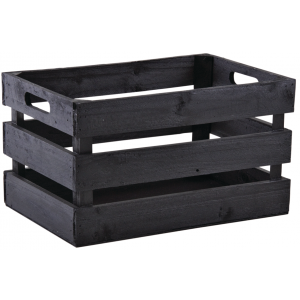 Photo CRA5510 : Black wooden box with hole handles