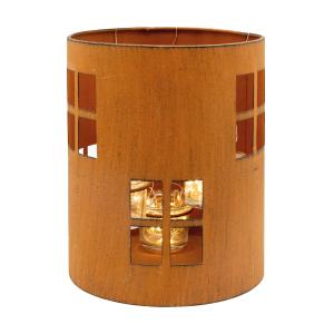 Photo DBO1960V : Rusty finish metal and glass candle jar