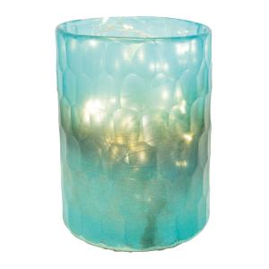 Photo DBO3440V : Photophore en verre turquoise