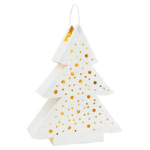 Photo DBO3660 : White lacquered metal lantern Christmas tree