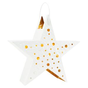 Photo DBO3670 : White lacquered metal star lantern