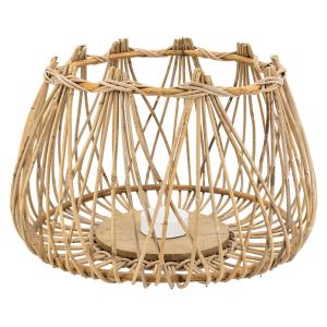 Photo DBO3920 : Grey pulut rattan and metal candle holder