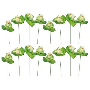 Photo DPI155S : Lot de 12 piques décoratifs grenouilles