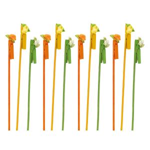 Photo DPI161S : Lot de 12 piques décoratifs clips fleurs