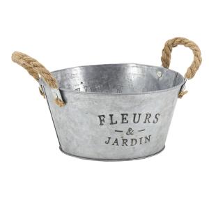 Photo GDA1102 : Galvanized metal basket - Fleurs & Jardin