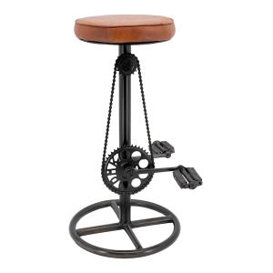 Photo NTB1950C : Metal and leather bike stool