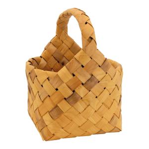 Photo PMA5080 : Round natural wood basket with handle