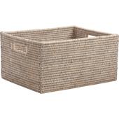 Photo CRA2993 : White washed rattan storage basket