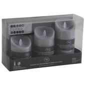 Photo DBO213S : Set of 3 cotton flower LED candles with remote control