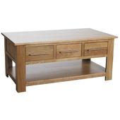 Photo MTB1420 : Solid oak coffee table 6 drawers