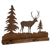 Photo DAN3710 : Deer and pine tree metal decor