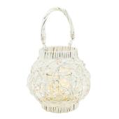 Photo DBO1640V : White lacquered willow lantern