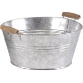 Photo GCO1051 : Round basket in galvanized metal