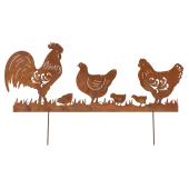 Photo JAC1990 : Hen, chicken and rooster in metal