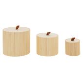 Photo VBT357S : Set of 3 bamboo round boxes