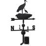 Wrought iron weather vane with stork design