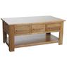 Solid oak coffee table 6 drawers