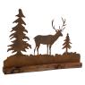 Deer and pine tree metal decor