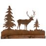 Deer and pine tree metal decor