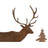 Deer and pine tree metal decor