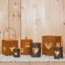 Rusty finish metal candle jars