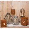 Rusty finish metal candle jars