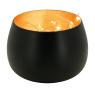 Round black and gold metal candle holder