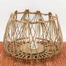 Grey pulut rattan and metal candle holder