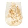 Glass candle jar with fern design