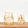 Glass candle jar with fern design