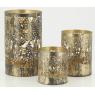 Set of 3 metal candle holders