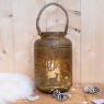 Lantern in antique patinated metal