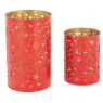 Set of 2 lacquered metal lanterns