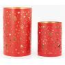 Set of 2 lacquered metal lanterns