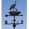 Wrought iron weather vane with stork design