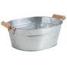 Oval basket in galvanized metal