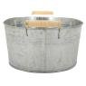 Oval basket in galvanized metal