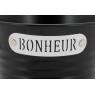 Black lacquered metal basket Bonheur