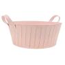 Lacquered pink metal basket