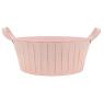 Lacquered pink metal basket