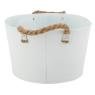 White lacquered metal basket