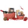 Red lacquered metal ovale basket - Holly design