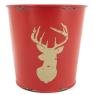 Stained red metal flower pot covers Deer or Snowflakes