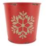 Stained red metal flower pot covers Deer or Snowflakes