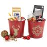 Stained red metal flower pot covers Deer or Snowflakes