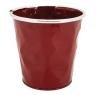 Red lacquered metal floral pot cover