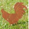 Hen and rooster in metal