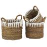 Set of 3 baskets in natural abaca  